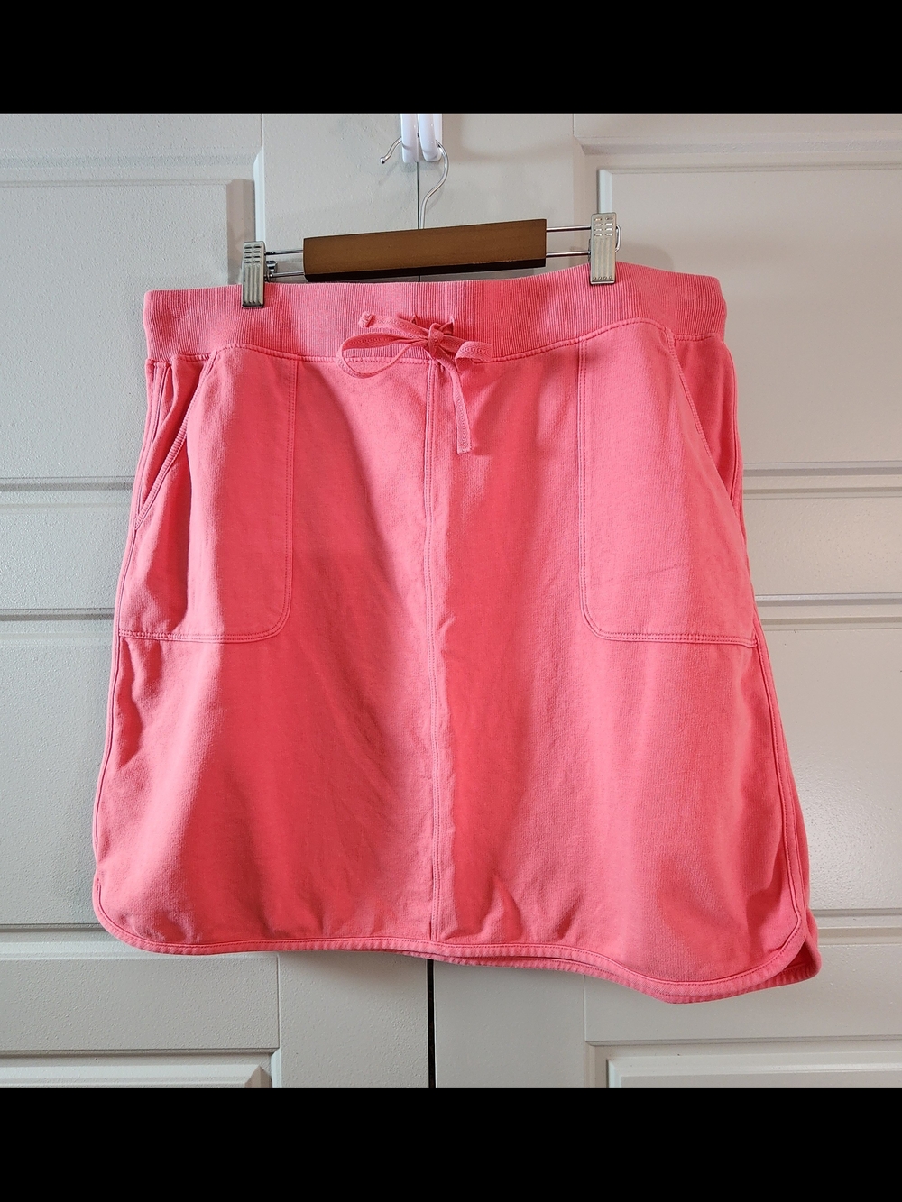 Talbots Coral Pink French Terry Drawstring Mini Skirt - Size L